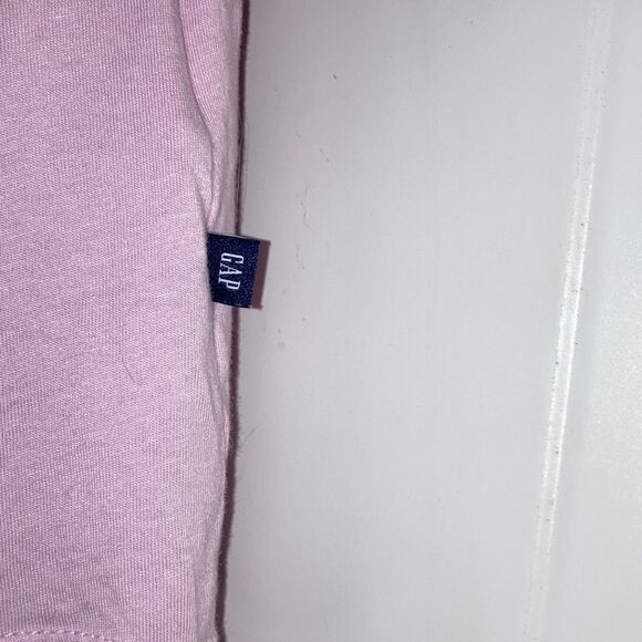 GAP Eyelet Crochet Tshirt Pink Crew Neck Short Sleeve Womens Large - Picture 7 of 11